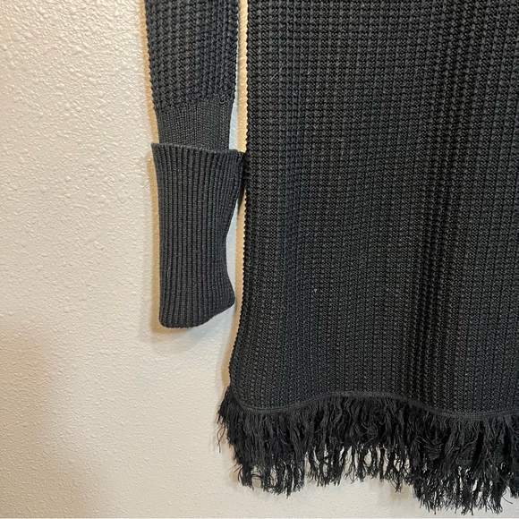 Who What Wear Black Sweater Dress Medium Fringe Long Sleeve Whimsygoth festival - Picture 6 of 9